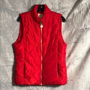 Michael Michael Kors Red Quilted Women's Vest size Large cute